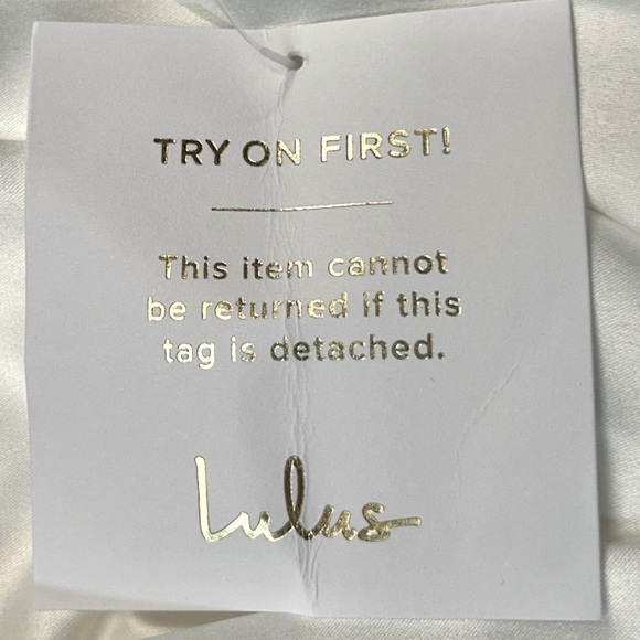 NWT Lulus Heidy White Satin Beaded Strapless Maxi Dress, Size Medium - Picture 12 of 15